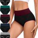 High Waisted Underwear Womens Cotton Soft Breathable Briefs Ladies Panties Multipack (Regular & Plus Size) (M)