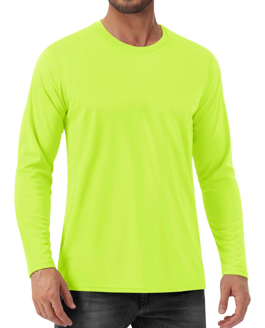 EKLENTSON Mens UV Shirt UV T-Shirts UPF 50+ Rash Guard Long Sleeve Moisture Wicking Workout Shirt Fishing Light Grey M