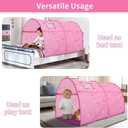 Alvantor Starlight Bed Canopy Dream Play Tents Playhouse Privacy Space Twin Sleeping Indoor Stars Boys Girls Pop Up Portable Frame Curtains Pink, Patent Pending