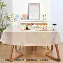 Wolkemer Farmhouse Faux Linen Oval Tablecloth 60 x 84 Inch - Water Resistant Table Cloth Washable Wipeable Table Cover for Home Kitchen Dining Wedding Party Banquet (Neutral)