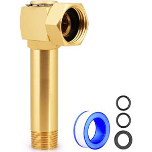 UNWAVER Garden Hose Reel Parts Swivel Elbow Connector Garden Hose Swivel Reel Replacement Fittings Brass Replacement Part Adapter (4.72 inches Extended length 1PCS)