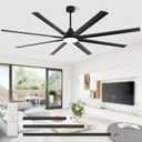 96 Inch Industrial Ceiling Fan with Light and Remote Control Large Ceiling Fans with 8 Reversible Aluminum Blades, 3CCT, 6-Speed,Commercial Ceiling Fan for Porch/Garage/Shop