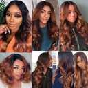 Human Hair Bundles 22 24 26 Inch T1B/4/30 Omber Body Wave Bundles Human Hair Chocolate Light Brown Unprocessed Brazilian Virgin Quick Weave Hair for Black Women