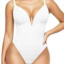 Popilush Shapewear Bodysuits for Women - Tummy Control Body Suits for Womens Deep V Corset Tops Thong Concert Outfits, Small