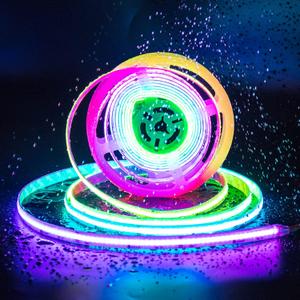 PAUTIX IP65 Waterproof RGB Smart IC COB LED Strip Light Addressable 24ft/7.5m,24V Color Flowing Strip Light Multicolor Flexible Tape Light for TV,Room,Party DIY Decoration(Without Controller&Adapter)