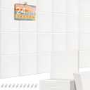 Lightomorrow 0.47" Thick Felt Pin Board Tiles, 24 Pack 11.8 x 11.8 in Bulletin Board Wall Decor, Cork Board Alternative with Adhesive & 60 Push Pins for Home Office Classroom, White