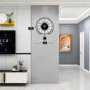 Large Wall Clock for Living Room Decor Modern Silent Pendulum Wall Clock for Home House Kitchen Bedroom Decorative Big Wall Clock Non Ticking Battery Operated Quartz for Indoor Bathroom 17 Inch