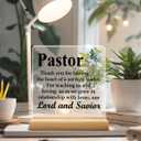 4 x Pastor Appreciation Gifts, Pastor Gifts for Men, Religious Christian Gift for Pastors Thank You Clear Acrylic Decorative Sign Desk Decor