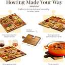 Acacia Wood Charcuterie Boards, Set of 4, Interlocking Serving Tray with Storage Box, Party Appetizer Tray with Handles, Ideal Wine Gifts & Accessories