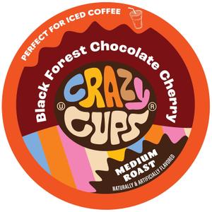 Crazy Cups Black Forest Chocolate Cherry Coffee Pods, Flavored Coffee Pods In Single Serve Cups Compatible With Keurig K Cups Machine(Pack of 1, 22 Count Total), Best if used by 01/07/2027