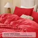 BEDELITE Fleece Queen Comforter Set -Super Soft & Warm Fluffy Red Bedding, Luxury Fuzzy Heavy Bed Set for Winter with 2 Pillow Cases