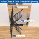 29-40Easy Walk Thru Baby Gate for Doorways&Stroller,Auto Close Dog Gate Indoor for Stair,No Drill Pressure Mounted Baby Gate with Large Walk-Through Door,Safety Gate for Children&Pets(Black)