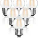 E26 Low Wattage 3W LED Bulbs, G40 Dimmable Frosted Globe Light, 25W Equivalent, Warm White 2700K, Small E26 Base Bulb for Bedroom, Table Lamp, Fridge, Night Light, 6-Pack