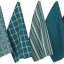 DII Assorted Woven Kitchen Set, Dishtowel, 18x28, Dishcloth, 13x13, Teal, 5 Piece