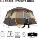 UNP, Person Tent, Portable Cabin Tent, Camping Tent 4-Person Easy Set Up, Waterproof with Top Rainfly for Outdoor Camping/Hiking
