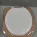 Mayfair Padded Toilet Seat, Cushioned Soft Vinyl over Wood Core Seat, Secure Hinges, Easy Clean, Made in USA, Round, White