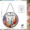 Rngmsi Sun Catcher Gift for Mom, Mothers Day Suncatcher Stained Glass Window Hanging, Remember I Love You Stained Glass Birthday Presents for Mama from Daughter Son