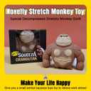 YHan Stretchy Monkey Fidget Toy Squishy Stress Relief for Kids & Adults, Stuffed Animal Plushies, Stretchable & Squeezable Sensory Toys for Anxiety Relief (Small)