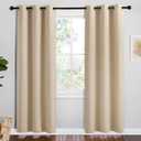 NICETOWN Room Darkening Curtain Panels for Cafe, Biscotti Beige, 2 Panels, W42" x L78", Thermal Insulated Grommet Room Darkening Draperies/Drapes for Window