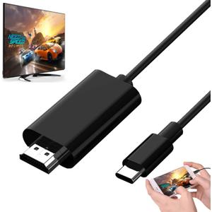 HDMI Adapter MHL Converter Cable 4K HD Video Digital HDTV Cord Mirrorring for HP MacBook iPhone 15 Pro Max Samsung Galaxy S22 Plus S21 S20 S10 Note 20 USB Type C Android Phones to Projector Monitor TV