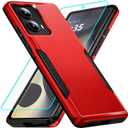 for Motorola Edge 2024 case with Screen Protection: Heavy Duty Protective Shockproof and Scratch Proof Cell Phone case for Moto Edge 2024-Red
