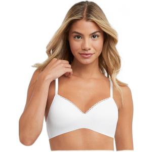 Maidenform Women's M Lift Bralette, Convertible Demi Bra, Lace-Trimmed Wireless T-Shirt Bra (X-Large)