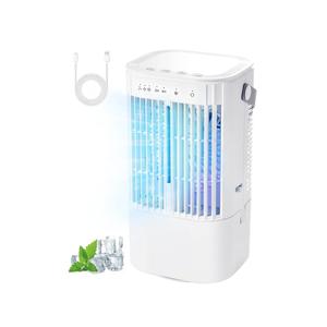 Portable Air Conditioners AC Unit: 4-in-1 Evaporative Air Cooler, Humidifier, Fan & LED Light with 1000ml Water Tank, USB Powered Personal Mini AC for Bedroom, Office, Camping