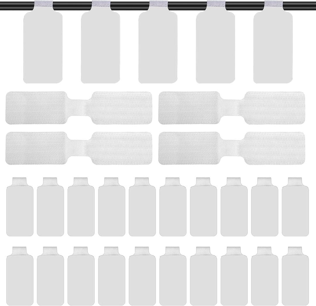 Eersida 60 Pieces Self Adhesive Cable Labels Wire Labels Nylon Writable Cord Tags Waterproof White Wire Cable Tags for Electronics Office Computers Management and Identification(Rectangle,3.54 Inch)