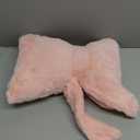 Pink Bow Pillow,12'' Bow Shaped Pillow with Faux Rabbit Fur,Soft Bow Throw Pillows Aesthetic Bow Decorative Pillows for Bed Sofa Couch Home Decor (Small-12 * 9 Inch)