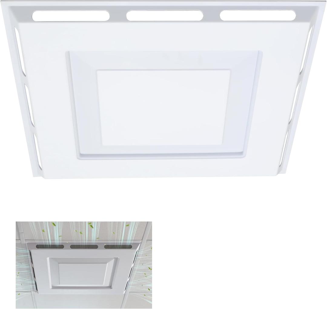 Ceiling Air Diverter 24"24",4-Way Ceiling Mounted Air Diverter for 2'x2' Ceiling Grid, No Tool Required Ceiling Air Vent Deflector to Redirect Airflow for Home Offices Residential & Commercial Spaces
