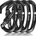 25KN Locking Climbing Carabiner Clips, UlAA Certified Rockclimbing Carabiner,Heavy Duty Carabiners Equipment,Large SizeCarabiner for Climbing, Rappelling,Hunting and Rescue