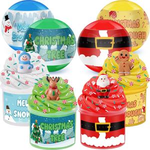 Blosssound 4 Pack Christmas Putty Toys Christmas Stocking Stuffers for Kids Teen Girls Boys 4 5 6 7 8 9 10 11 12 Year Old Winter Holiday Xmas Classroom Gifts Green Red Goodies Bag Favors