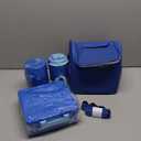 Lunch Box Set with Bento Box Container, 17OZ Stainless Steel Food Soup Thermo, Kids Water Bottle & Portable Insulated Lunch Bag – Leakproof, Hot/Cold Retention for School, Travel(Blue) (One Of The Zipper Pulls Is Broken)