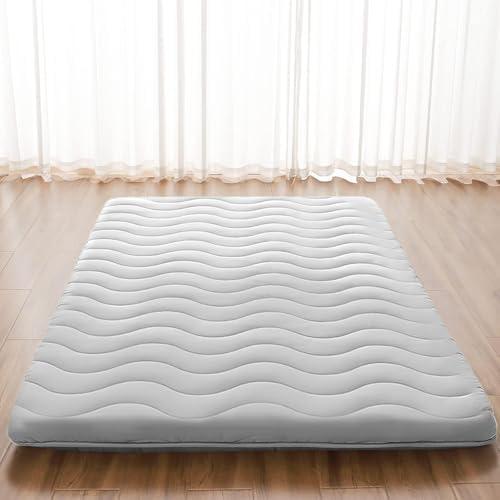 SCHNAUZER HOME Japanese Floor Mattress, 100% High Density Comfortable Foam, 4" Thicken Foldable Mattress Tatami Mat Sleeping Pad, Ideal for Comfort and Support, Kids Floor Lounger Pillow Bed Sofa