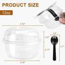 Disposable Food Containers With Lids And Spoons 50 Pack 12 oz Mini Parfait Dessert Cups Take Out Meal Prep Salad Bowls For Lunch, Plastic Ice Cream Bowls Pet, Acai Bowl, To-Go Party Containers(12oz)