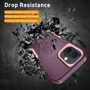 Magnetic for iPhone 16 Case,Heavy Duty Magnetic Phone Case, with 2X Tempered Glass Screen Protecto, Phone Cover for iPhone 16 6.1 Inch (WineRed/Pink-MAG)