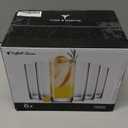 LUNA & MANTHA Highball Glasses Set of 6, 13 OZ Drinking Glasses, Lead-Free Crystal Water Glass, Tall Glass Cups for Cocktail, Tom Collins, Mojito, Mixed Drink, Kitchen and Bar Glassware