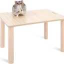 Niteangel Hamster Play Wooden Platform for Dwarf Syrian Hamsters Gerbils Mice Degus or Other Small Pets (11.8 L x 8.2 W - 5.9'' Height, Burlywood)