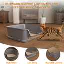 Open-Top Large High Sides Cat Litter Box with Low Entrance, Suitable for Small and Elderly Cats, Anti-Splash, 19.8 x15.6x7.3 for Indoor Use (GreyMoon Gray)