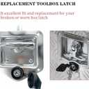 2 Pcs L8815 Tool Box Latch T Handle Latches with Lock Highly Polished Stainless Steel for Trailer Door RV Camper Truck Bed Toolboxes - Folding with Gasket