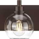 IZORRO Bathroom Light Fixtures, 3 Light Oil Rubbed Bronze Vanity Light, Modern Wall Sconces with Globe Clear Glass Shade, Vanity Lighting Fixtures Over Mirror, E26 Bulb Socket