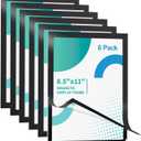 Magnetic Signs Holders 8.5 x 11in - Magnetic Picture Frames for Displaying Posters, Letters, Documents, Papers - Adhesive on Walls, Doors, Windows or Magnetic for Refrigerator - 6pcs