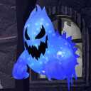 Joiedomi 4.5 FT Halloween Inflatable Scary Ghost Outdoor Decoration, Inflatable Window Breaker Decoration with Rotating Purple LEDs, Blow Up Ghost Halloween Window Decor for Party Garden Yard Decor