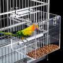 No Mess Bird Feeder for Cage Automatic Acrylic No Spill Bird Feeder for Parakeet Parrot Cockatiels Cockatiels Lorikeet Lovebirds 6.4inch