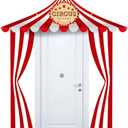 Preboun 3 Pcs Circus Tent Decorations Carnival Circus Theme Party Decorations Carnival Tent Banner Striped Pennant for Clown Theme Birthday Party Classroom Supply