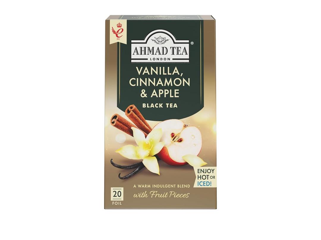 Ahmad Tea Vanilla, Cinnamon, Apple 20 Count (Pack of 1) Expiry: 11/25/2028