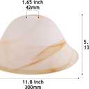 Alabaster Antique Glass Lamp Shade for Floor lamp12" Diameter x 5.1" HighPendant lamp ceiling fan light Floor Lamp Replacement Parts, Diameter 12inTall 5.1in