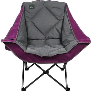 Northroad Oversized Foldable Camping Chair, Outdoor Padded Lawn Chair w/Cup Holder,Carry Bag for Beach, Hiking, and Picnics,Heavy-Duty 300-lbs Capacity, Purple