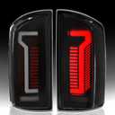 Daikokuya Sequential Full Led tail lights for 2007-2008 Dodge Ram 1500,2007-2009 Ram 2500 3500 Starting Animated Rear Light Assembly, Dynamic Turn Signal,Brake Light,Reverse Light Smoked