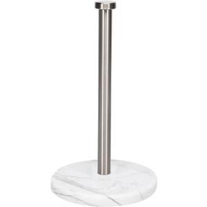 NearMoon Standing Paper Towel Holder, Kitchen Paper Towel Tissue Holder- for Bathroom Kitchen Countertop, Standard or Jumbo-Sized Roll Paper (with Marble Base, Brushed Nickel)